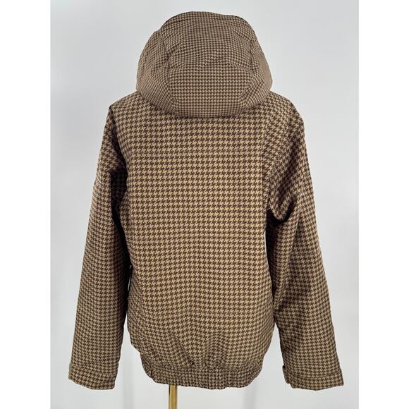 FourSquare Womens Snowboard Jacket Tan Brown Houndstooth Ski Winter NWOT 10K - Picture 4 of 8